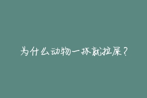 为什么动物一抓就拉屎？