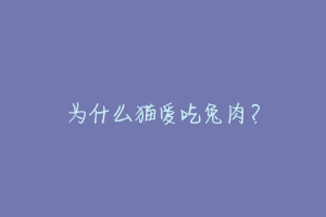 为什么猫爱吃兔肉？