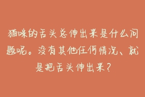 猫咪的舌头总伸出来是什么问题呢。没有其他任何情况、就是把舌头伸出来？