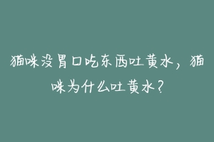 猫咪没胃口吃东西吐黄水，猫咪为什么吐黄水？