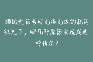 猫的光信号灯无缘无故的就闪红光了，哪几种原因会造成这种情况？