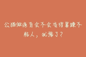 公猫做绝育会不会变得暴躁不粘人，犹豫了？