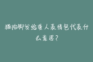 猫抬脚发给爱人表情包代表什么意思？