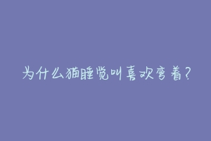 为什么猫睡觉叫喜欢弯着？