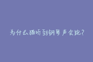 为什么猫听到钢琴声会跑？