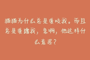 猫猫为什么总是爱咬我。而且总是爱蹭我，急啊，他这样什么意思？