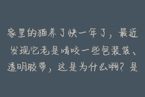 家里的猫养了快一年了，最近发现它老是啃咬一些包装袋、透明胶带，这是为什么啊？是不是异食癖？