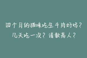 四个月的猫咪吃生牛肉好吗？几天吃一次？请教高人？