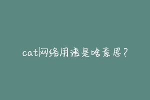 cat网络用语是啥意思？