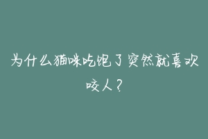 为什么猫咪吃饱了突然就喜欢咬人？