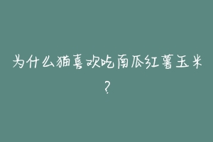 为什么猫喜欢吃南瓜红薯玉米？