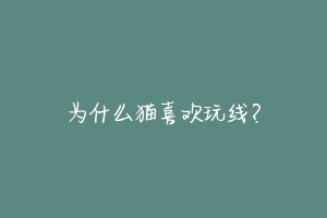 为什么猫喜欢玩线？