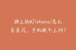 猫上的灯(phone)怎么总是闪，手机联不上网？