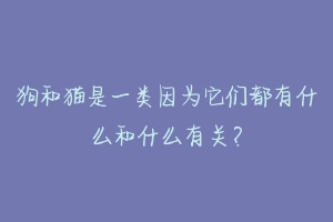 狗和猫是一类因为它们都有什么和什么有关？