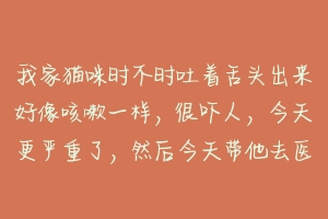 我家猫咪时不时吐着舌头出来好像咳嗽一样，很吓人，今天更严重了，然后今天带他去医院那个人说他只是在玩？