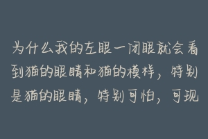 为什么我的左眼一闭眼就会看到猫的眼睛和猫的模样，特别是猫的眼睛，特别可怕，可现实中我不怕猫的，但在？