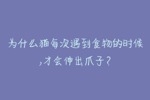 为什么猫每次遇到食物的时候,才会伸出爪子？