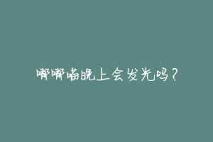 嘟嘟喵晚上会发光吗？