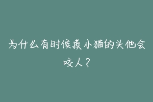 为什么有时候摸小猫的头他会咬人？