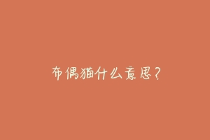 布偶猫什么意思？