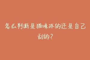 怎么判断是猫咪抓的还是自己刮的？