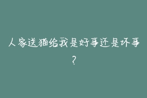 人家送猫给我是好事还是坏事？