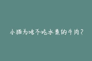 小猫为啥不吃水煮的牛肉？