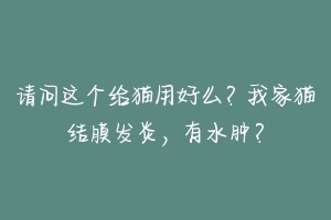 请问这个给猫用好么？我家猫结膜发炎，有水肿？