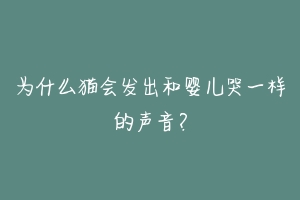 为什么猫会发出和婴儿哭一样的声音？