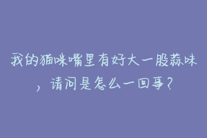 我的猫咪嘴里有好大一股蒜味，请问是怎么一回事？