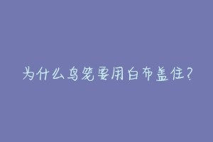 为什么鸟笼要用白布盖住？