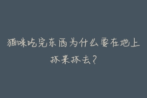 猫咪吃完东西为什么要在地上抓来抓去？