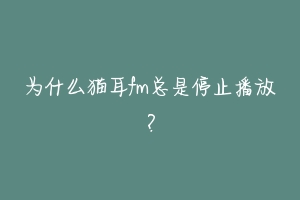 为什么猫耳fm总是停止播放？