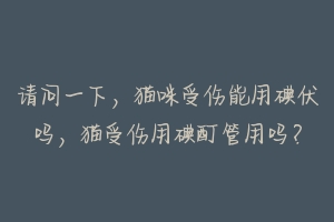 请问一下，猫咪受伤能用碘伏吗，猫受伤用碘酊管用吗？