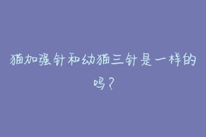 猫加强针和幼猫三针是一样的吗？