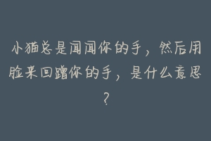 小猫总是闻闻你的手，然后用脸来回蹭你的手，是什么意思？