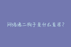 网络语二狗子是什么意思？