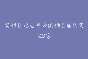 笑猫日记会算命的猫主要内容20字