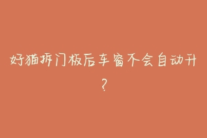 好猫拆门板后车窗不会自动升？