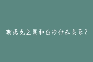 斯诺克之星和白沙什么关系？