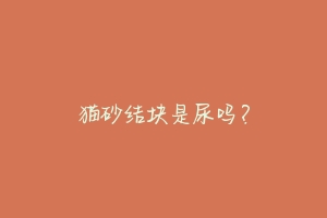 猫砂结块是尿吗？