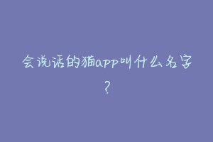 会说话的猫app叫什么名字？