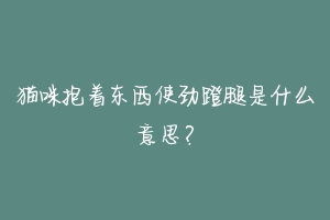 猫咪抱着东西使劲蹬腿是什么意思？