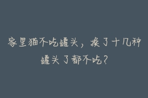 家里猫不吃罐头，换了十几种罐头了都不吃？