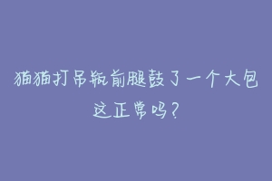 猫猫打吊瓶前腿鼓了一个大包这正常吗？