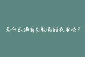 为什么猫看到粉色睡衣要咬？