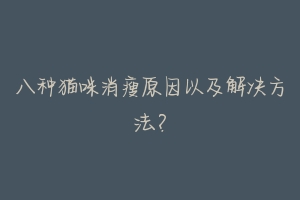 八种猫咪消瘦原因以及解决方法？