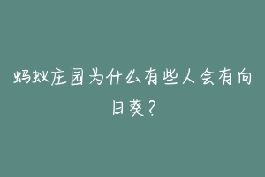 蚂蚁庄园为什么有些人会有向日葵？