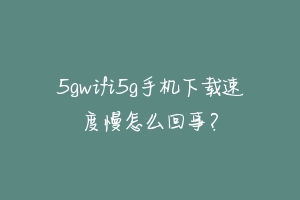 5gwifi5g手机下载速度慢怎么回事？