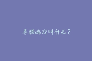 养猫游戏叫什么？